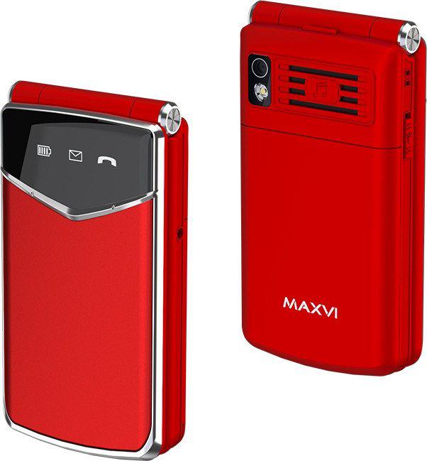 Телефон Maxvi E11ds (красный/серебристый)- фото3