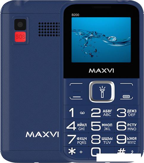 Кнопочный телефон Maxvi B200 (синий)- фото