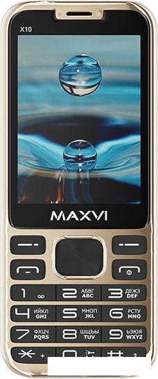 Мобильный телефон Maxvi X10 (золотистый)- фото3