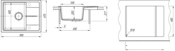 Кухонная мойка Dr. Gans Smart Ника 58 25.070.B0580.410 (везувий)- фото2