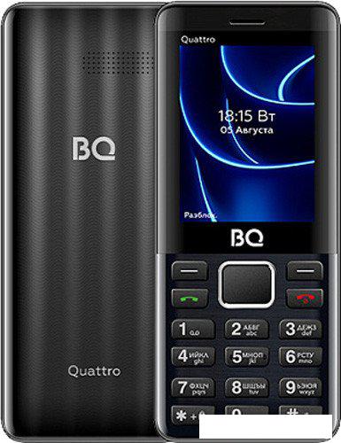 Кнопочный телефон BQ BQ-2453 Quattro (черный)- фото
